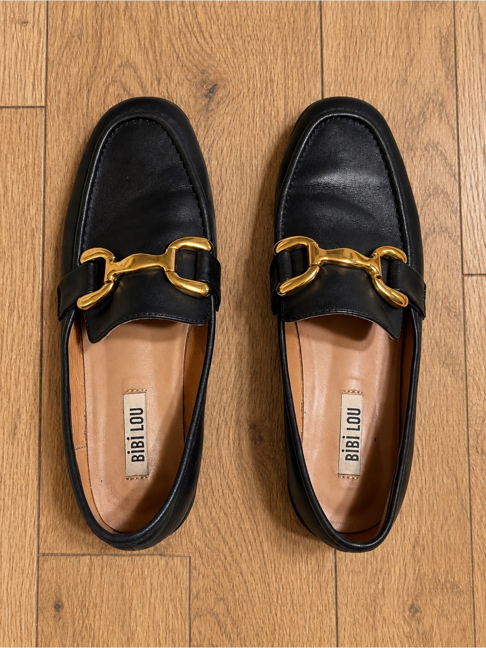 Anthropologie Bibi Lou Zagreb Black Leather Horsebit Loafers  EU 38 US 7.5-8